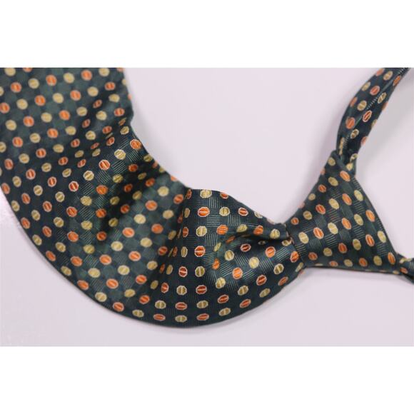 Paul Stuart Green Circles Dots Beans Silk Handmade Necktie Tie Made in Japan - Picture 1 of 6